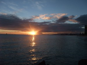 ハワイの夕陽１